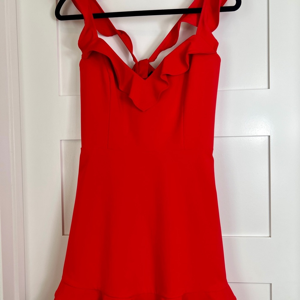 Aidan Mattox Vibrant Red Mini Dress